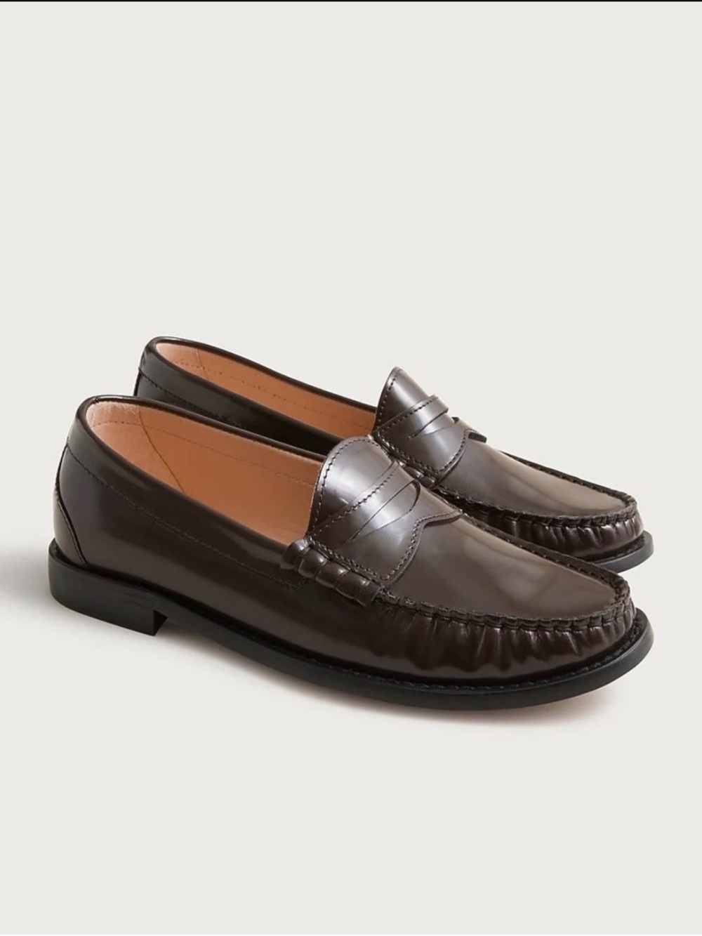 J.Crew Cary Penny Loafer Spazzolato Leather Goldie Brown 6.5 NIB
